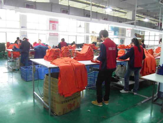 考察服装后整处车间