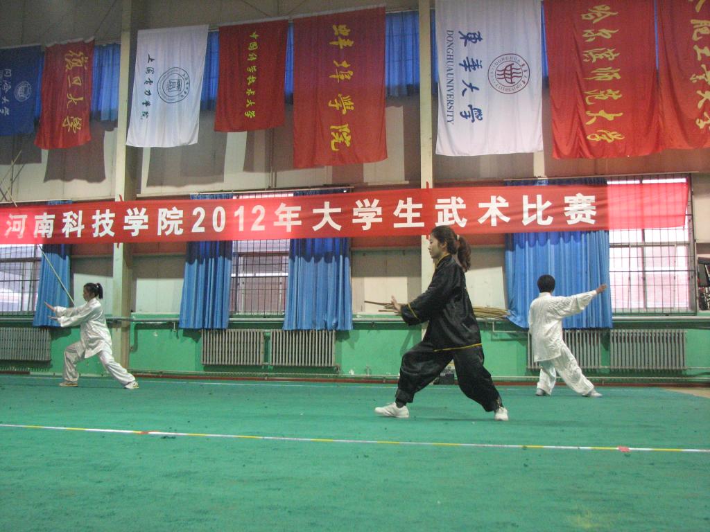 我院代表(着黑色服装)在太极拳比赛中的精彩表现